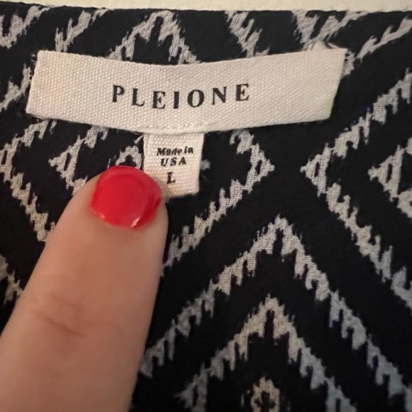 PLEIONE Brand Size large Black and White Geometric Wrap Maxi Dress - Picture 5 of 7
